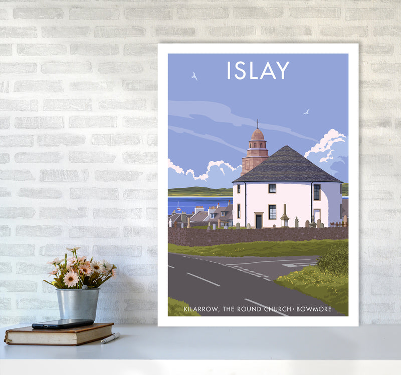 Islay Bowmore Travel Art Print By Stephen Millership A1 Black Frame