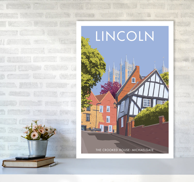 Lincoln Crooked House Travel Art Print By Stephen Millership A1 Black Frame