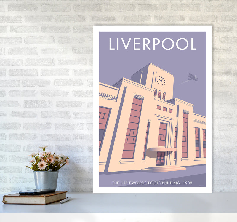 Liverpool Littlewoods Travel Art Print By Stephen Millership A1 Black Frame