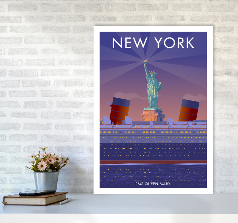 New York Travel Art Print By Stephen Millership A1 Black Frame