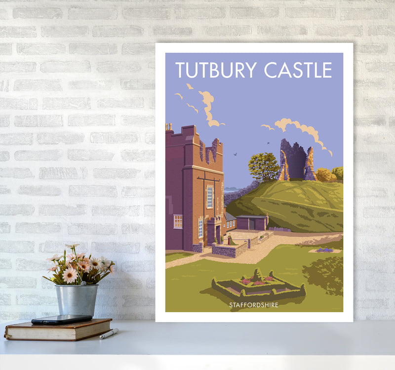 Tutbury Castle Travel Art Print By Stephen Millership A1 Black Frame