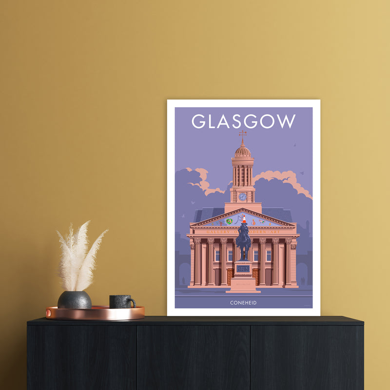 Glasgow Coneheid Art Print by Stephen Millership A1 Black Frame
