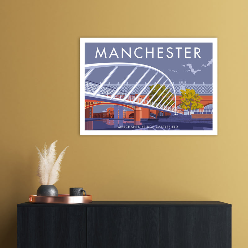 Manchester Merchants Bridge Art Print by Stephen Millership A1 Black Frame