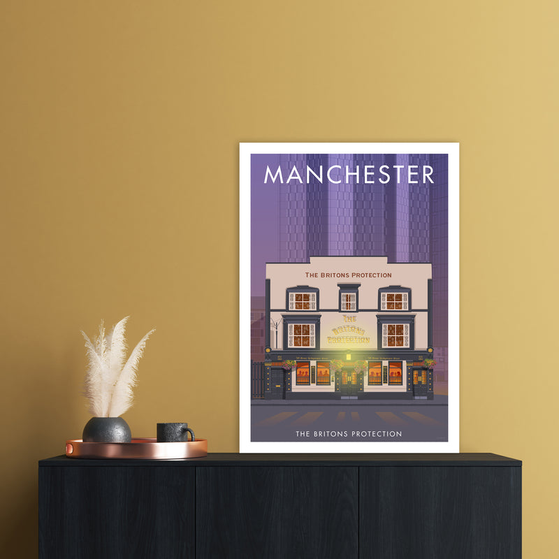 Manchester Britons Protection Art Print by Stephen Millership A1 Black Frame