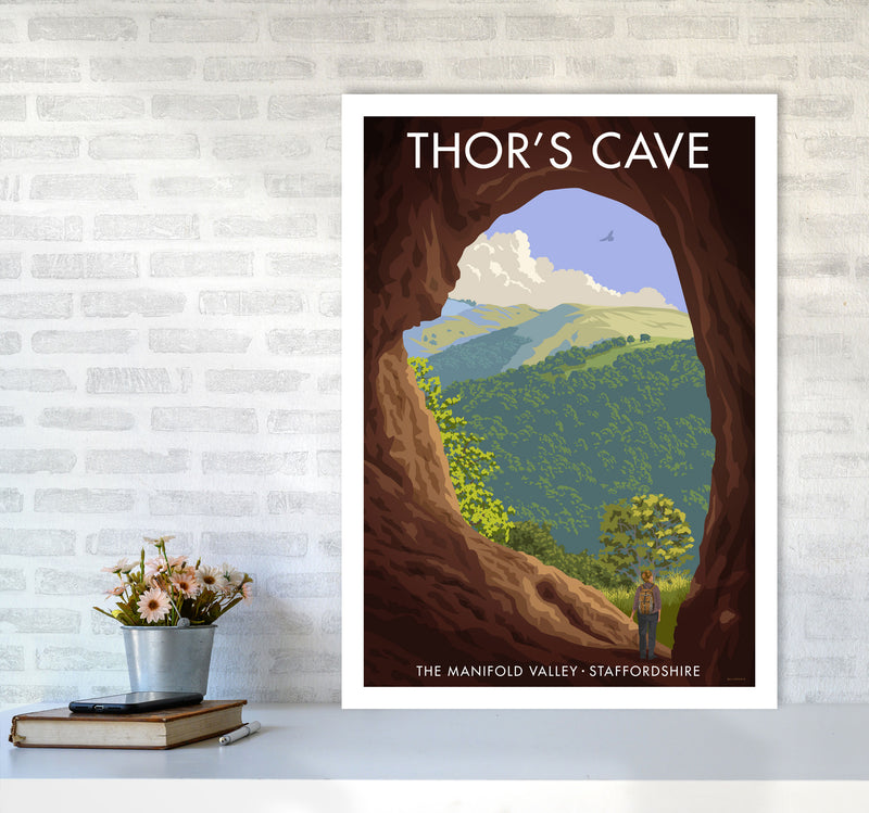 Staffordshire Thors Cave Travel Art Print by Stephen Millership A1 Black Frame