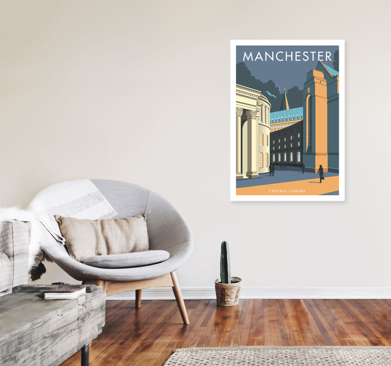 Manchester by Stephen Millership A1 Black Frame