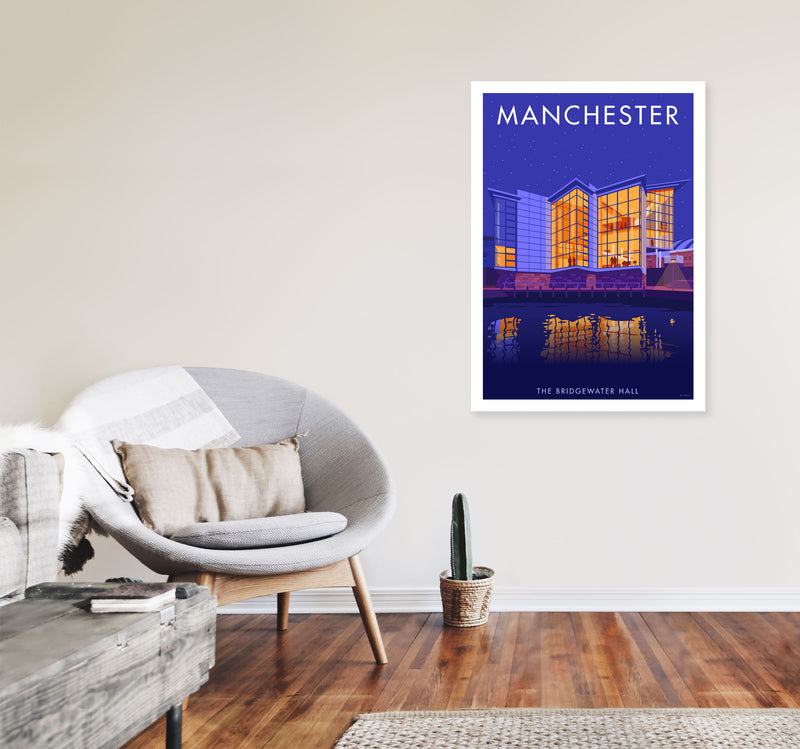 Manchester by Stephen Millership A1 Black Frame