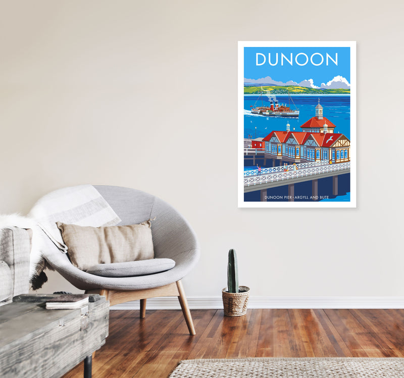 Dunoon Pier Framed Digital Art Print by Stephen Millership A1 Black Frame