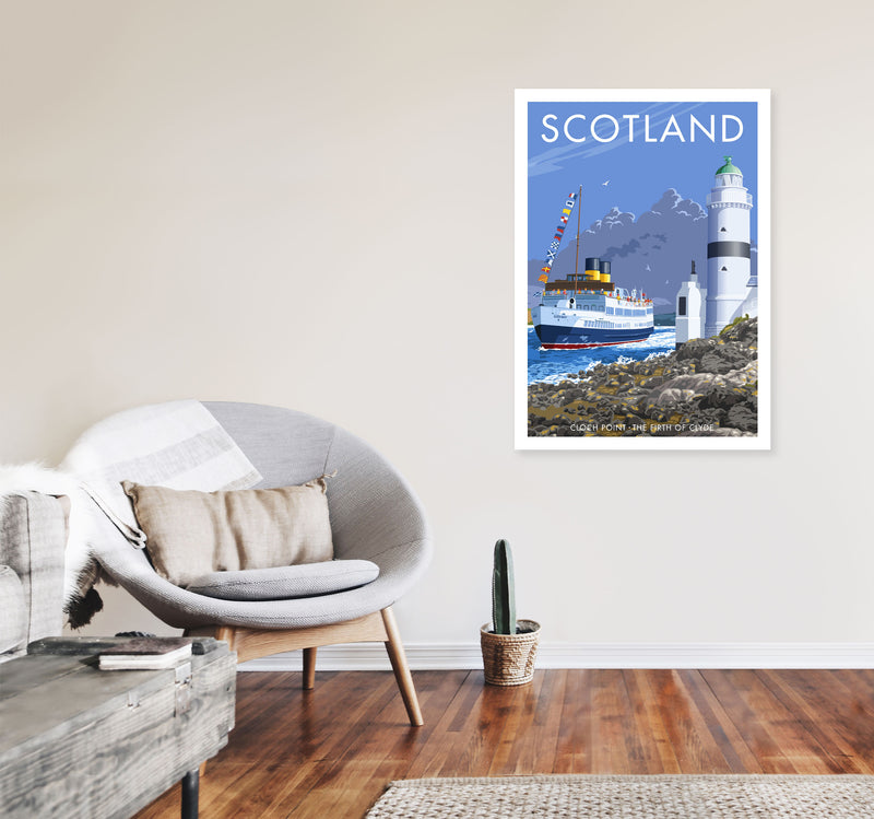 Cloch Point Scotland Framed Digital Art Print by Stephen Millership A1 Black Frame