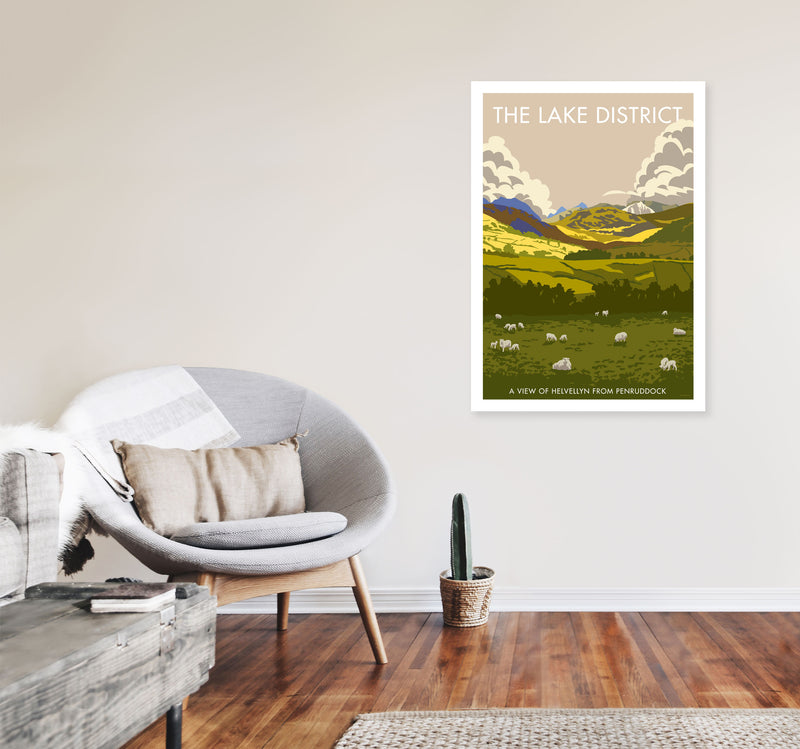 The Lake District Framed Digital Art Print by Stephen Millership A1 Black Frame