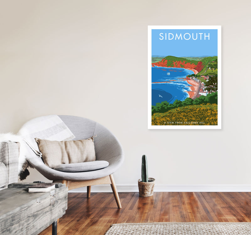 Sidmouth Art Print by Stephen Millership A1 Black Frame