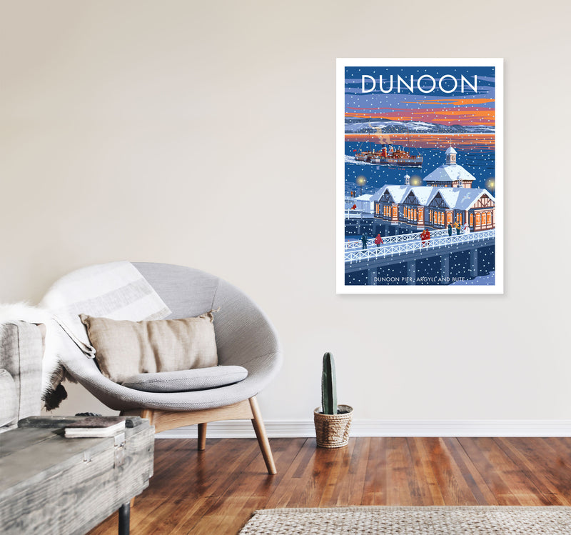 Dunoon Pier Art Print by Stephen Millership A1 Black Frame