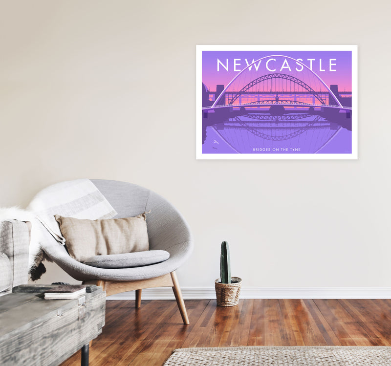 Bridges On The Tyne Newcastle Art Print by Stephen Millership A1 Black Frame