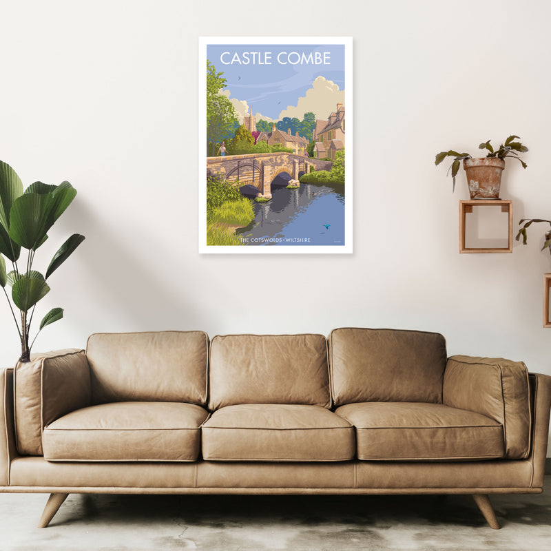 Wiltshire Castle Combe Art Print by Stephen Millership A1 Black Frame