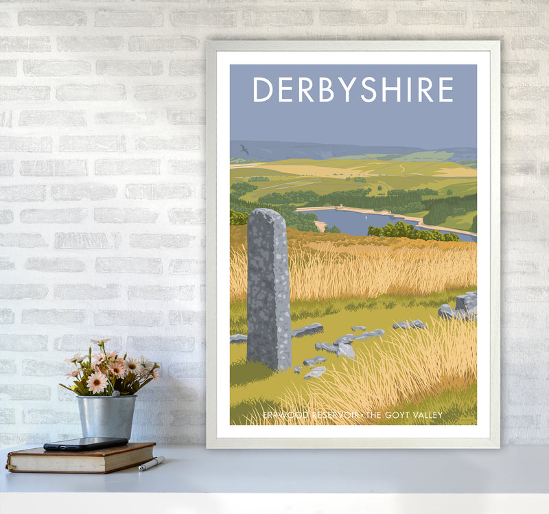 Derbyshire Errwood Travel Art Print By Stephen Millership A1 Oak Frame