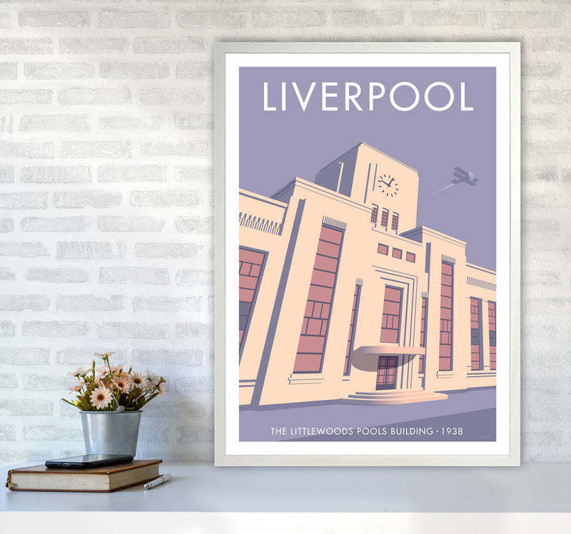Liverpool Littlewoods Travel Art Print By Stephen Millership A1 Oak Frame