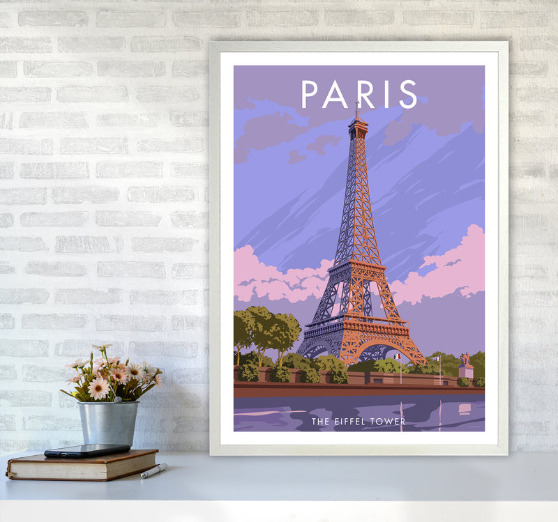 Paris Travel Art Print By Stephen Millership A1 Oak Frame