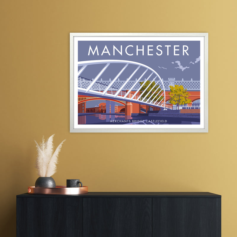 Manchester Merchants Bridge Art Print by Stephen Millership A1 Oak Frame