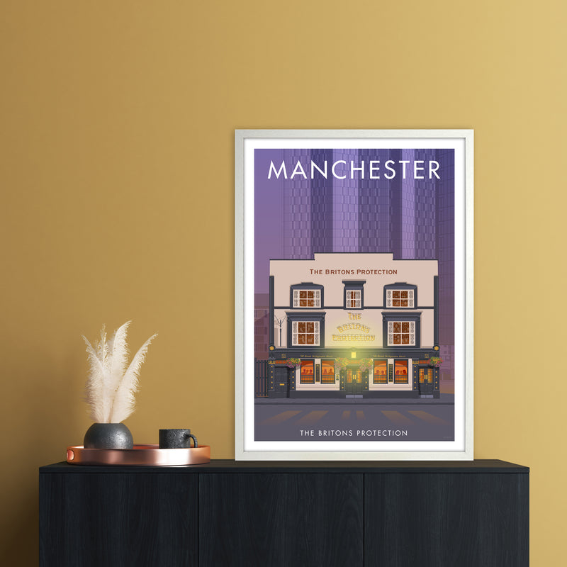 Manchester Britons Protection Art Print by Stephen Millership A1 Oak Frame