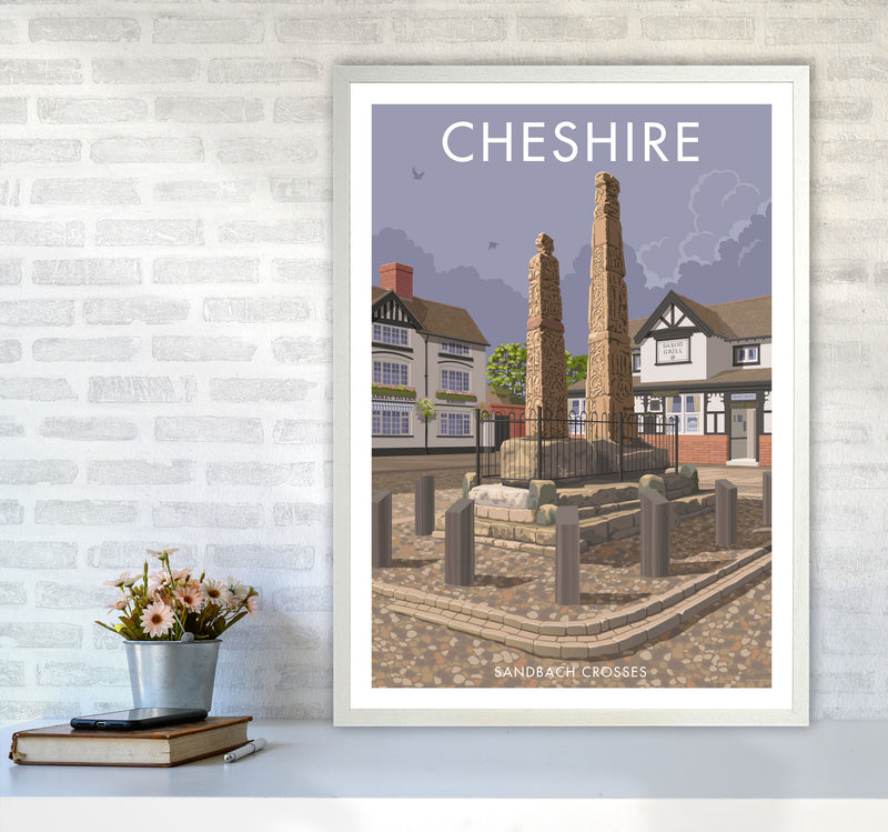 Cheshire Sandbach Travel Art Print by Stephen Millership A1 Oak Frame