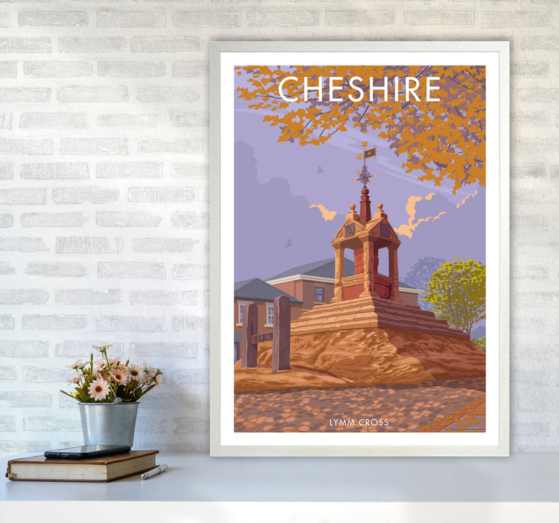 Cheshire Lymm Travel Art Print by Stephen Millership A1 Oak Frame