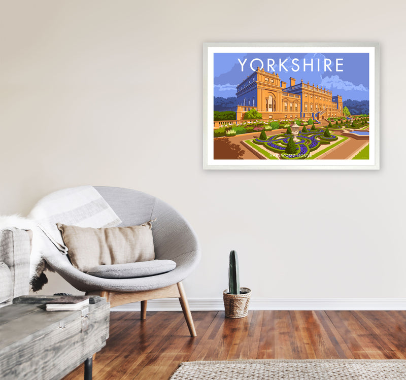 Yorkshire Landscape Art Print Vintage Travel Poster by Stephen Millership A1 Oak Frame