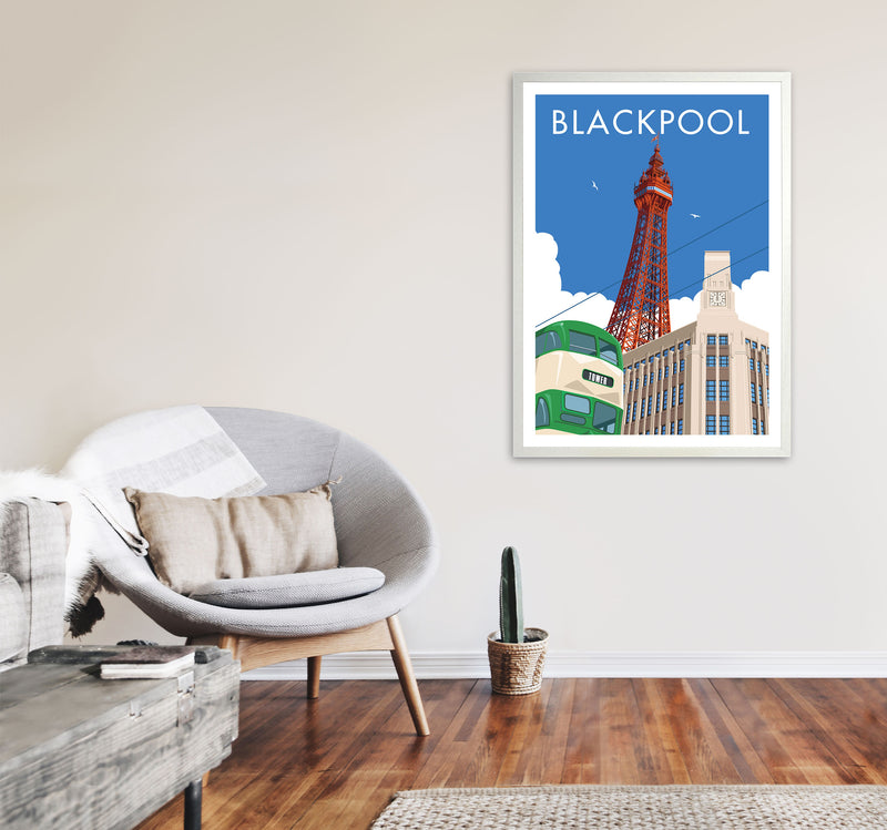 Blackpool by Stephen Millership A1 Oak Frame