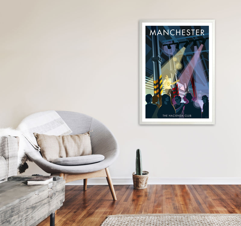The Haçienda Club Manchester Framed Digital Art Print by Stephen Millership A1 Oak Frame