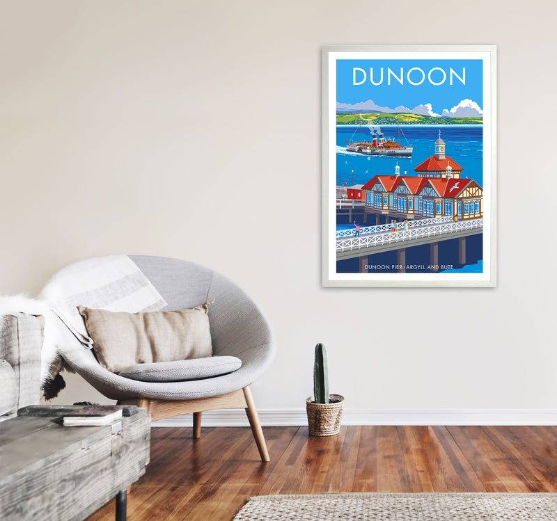 Dunoon Pier Framed Digital Art Print by Stephen Millership A1 Oak Frame