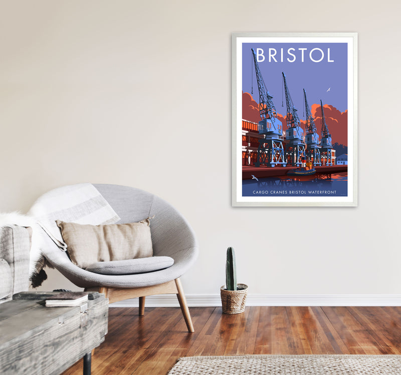 Bristol Waterfront Art Print by Stephen Millership A1 Oak Frame