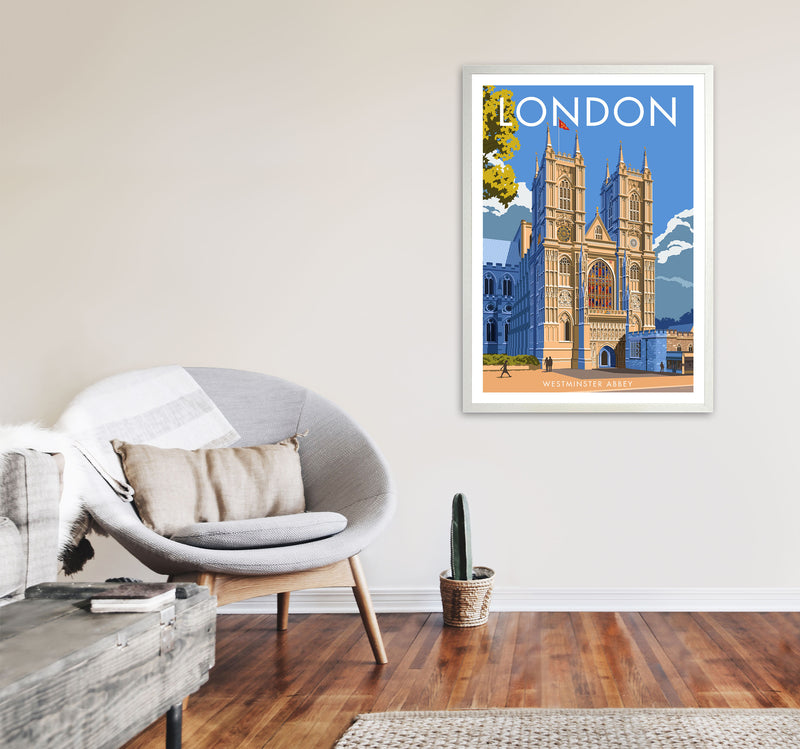 Westminster Abbey London Framed Digital Art Print by Stephen Millership A1 Oak Frame