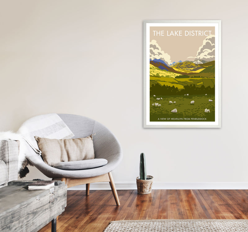 The Lake District Framed Digital Art Print by Stephen Millership A1 Oak Frame