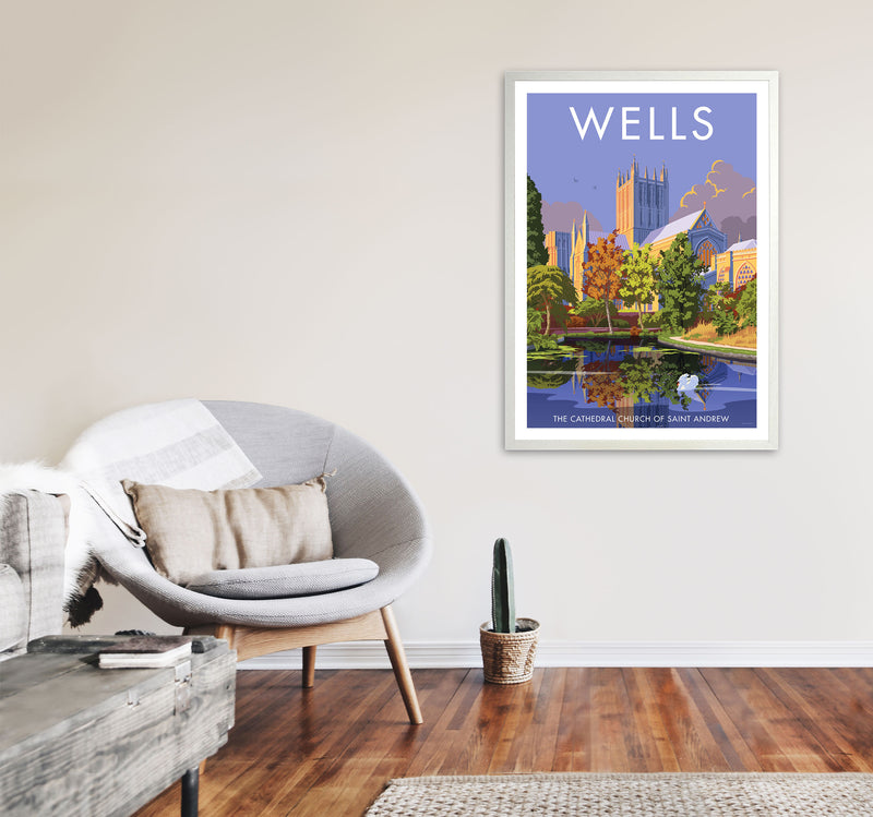 Wells Art Print by Stephen Millership A1 Oak Frame