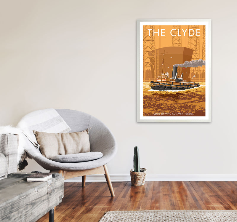 The Clyde Art Print by Stephen Millership A1 Oak Frame
