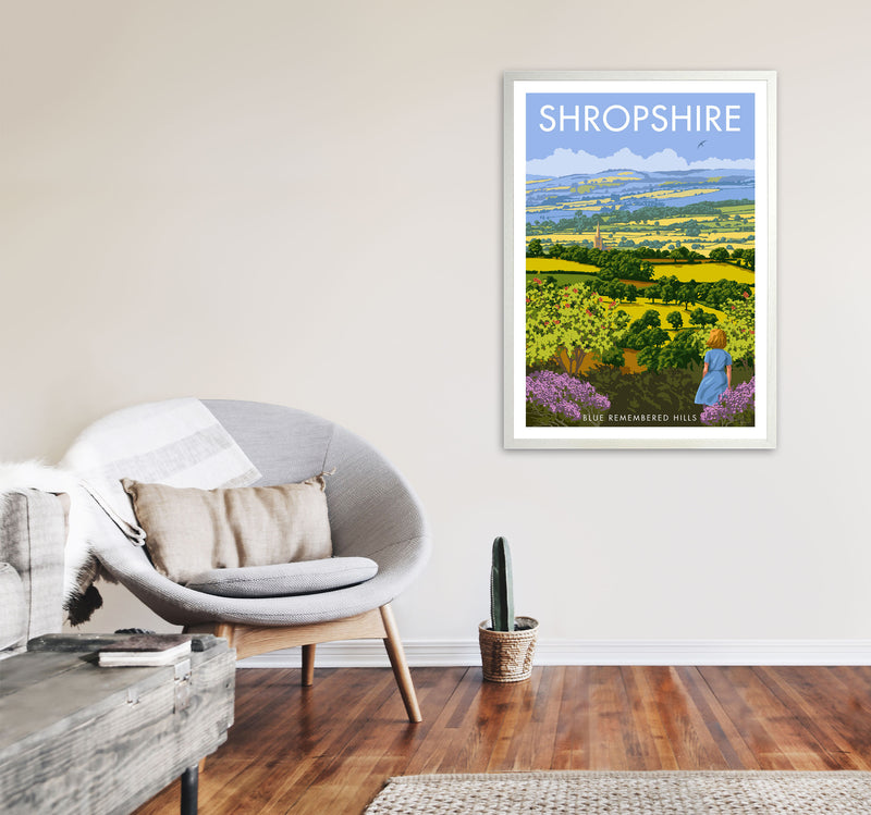 Shropshire Framed Digital Art Print by Stephen Millership A1 Oak Frame