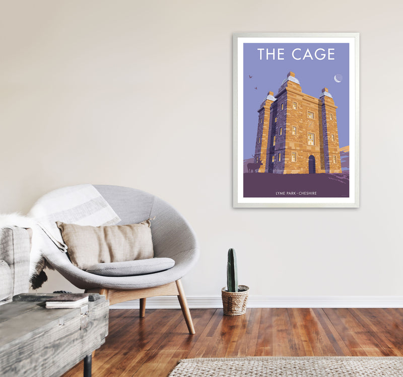The Cage Art Print by Stephen Millership A1 Oak Frame