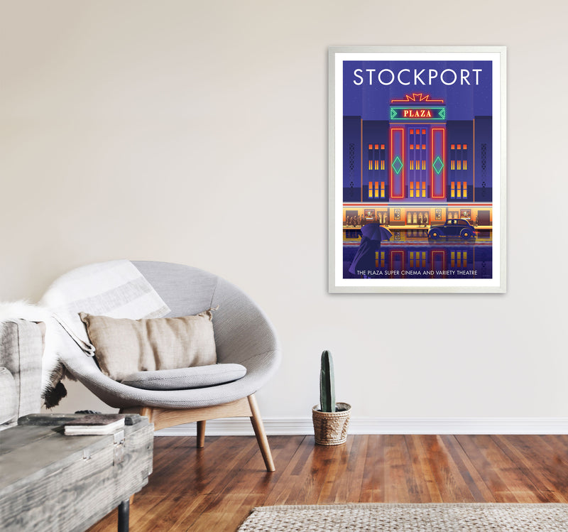 Stockport Plaza Framed Digital Art Print by Stephen Millership A1 Oak Frame
