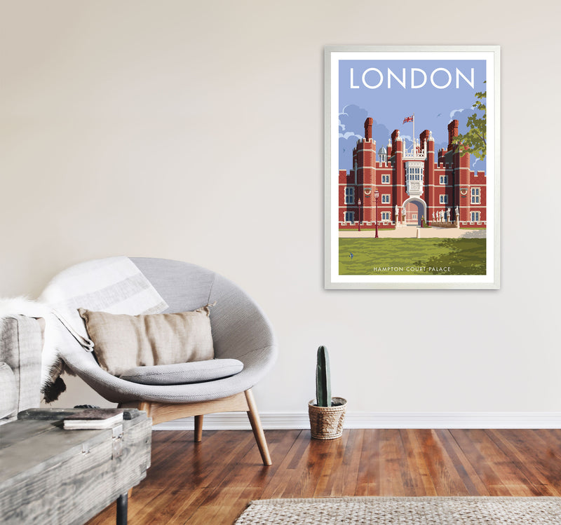 Hampton Court London Travel Art Print by Stephen Millership A1 Oak Frame