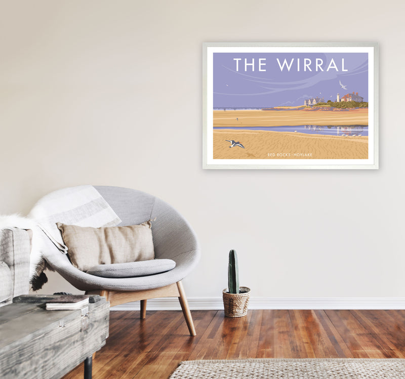 Redrocks Wirral Travel Art Print by Stephen Millership A1 Oak Frame
