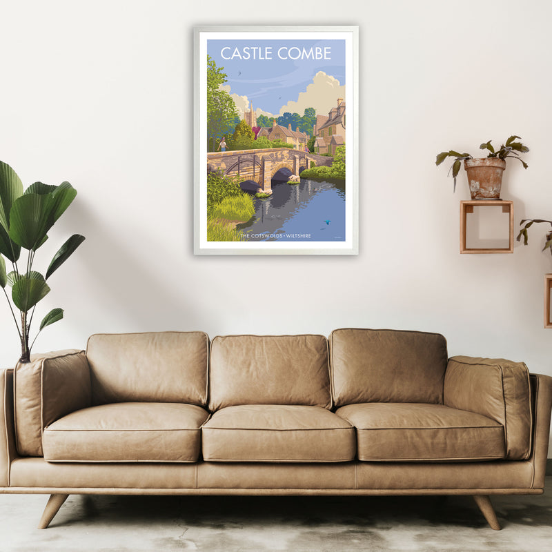 Wiltshire Castle Combe Art Print by Stephen Millership A1 Oak Frame