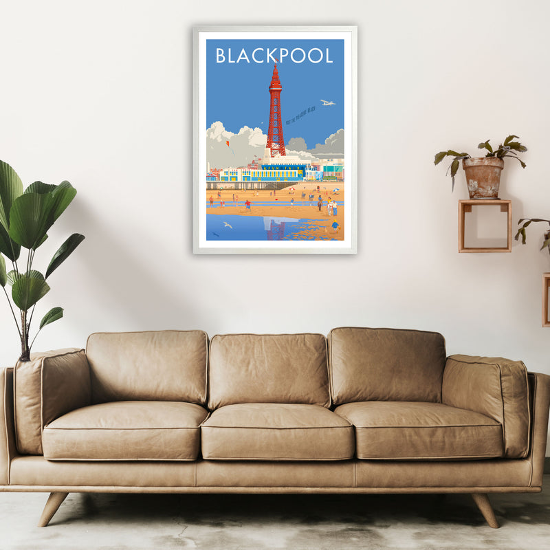 Blackpool 3 Art Print by Stephen Millership A1 Oak Frame