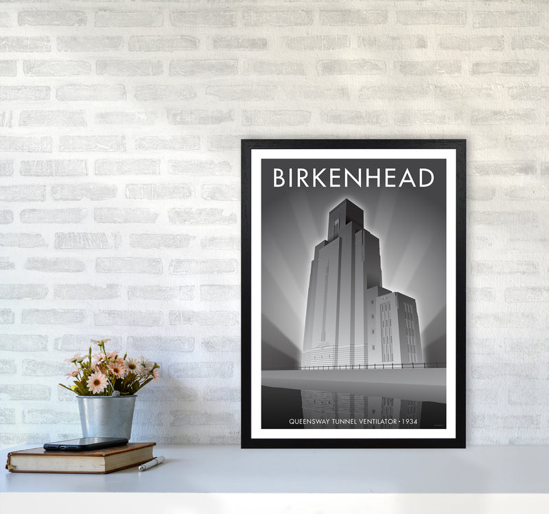 Birkenhead Queensway Tunnel Travel Art Print By Stephen Millership A2 White Frame