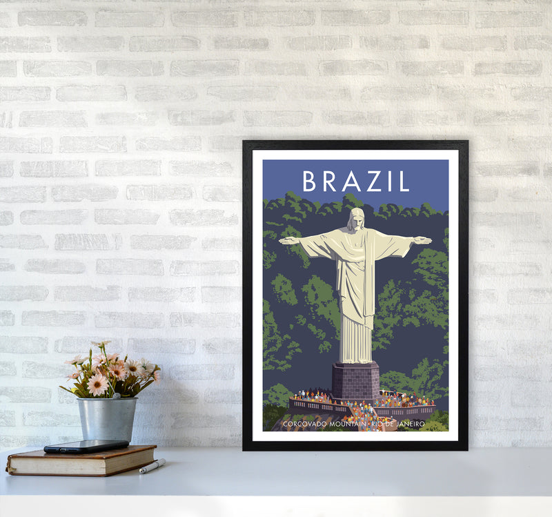 Brazil Travel Art Print By Stephen Millership A2 White Frame