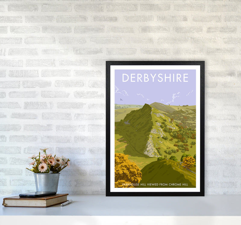 Derbyshire Chrome Hill Travel Art Print By Stephen Millership A2 White Frame