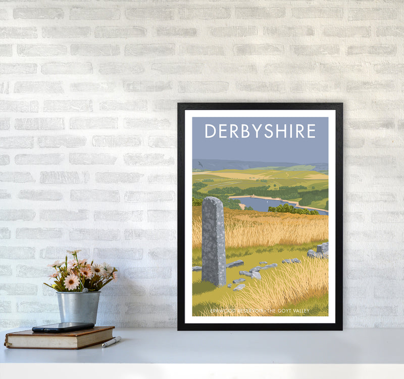 Derbyshire Errwood Travel Art Print By Stephen Millership A2 White Frame