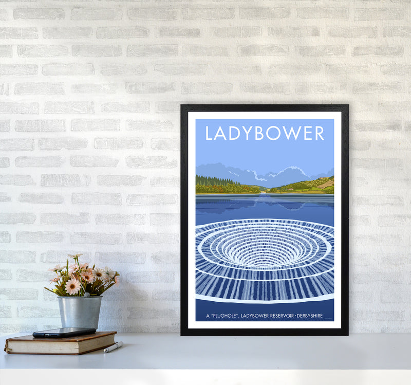 Derbyshire Ladybower Travel Art Print By Stephen Millership A2 White Frame