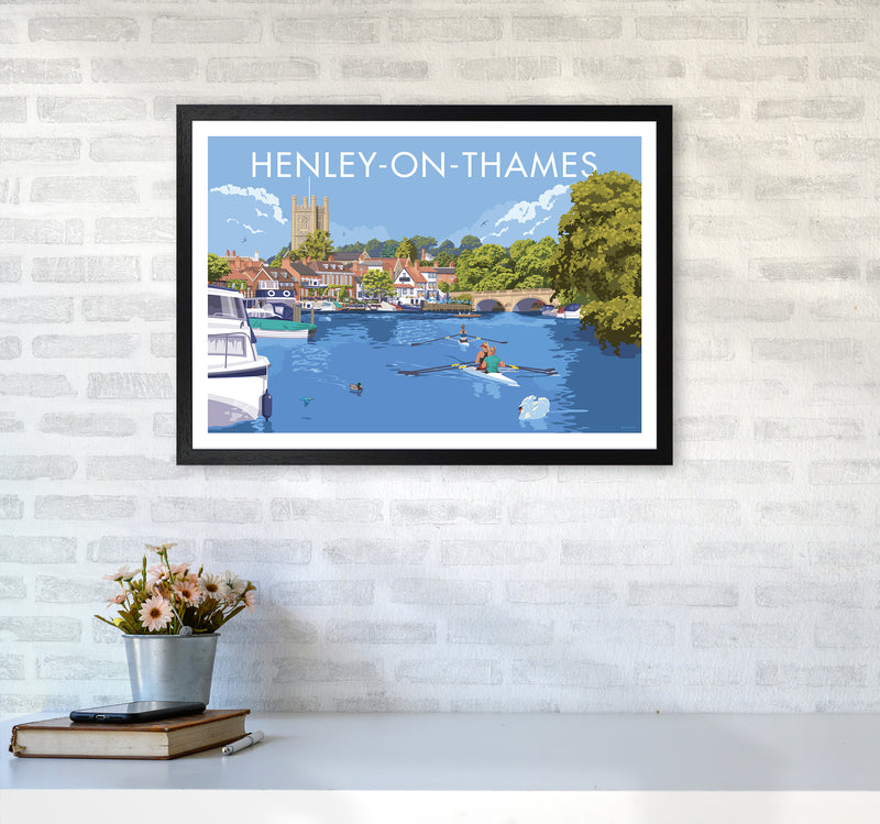 Henley On Thames Travel Art Print By Stephen Millership A2 White Frame