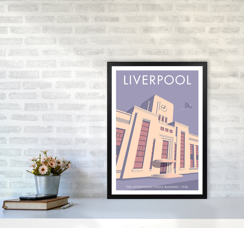 Liverpool Littlewoods Travel Art Print By Stephen Millership A2 White Frame