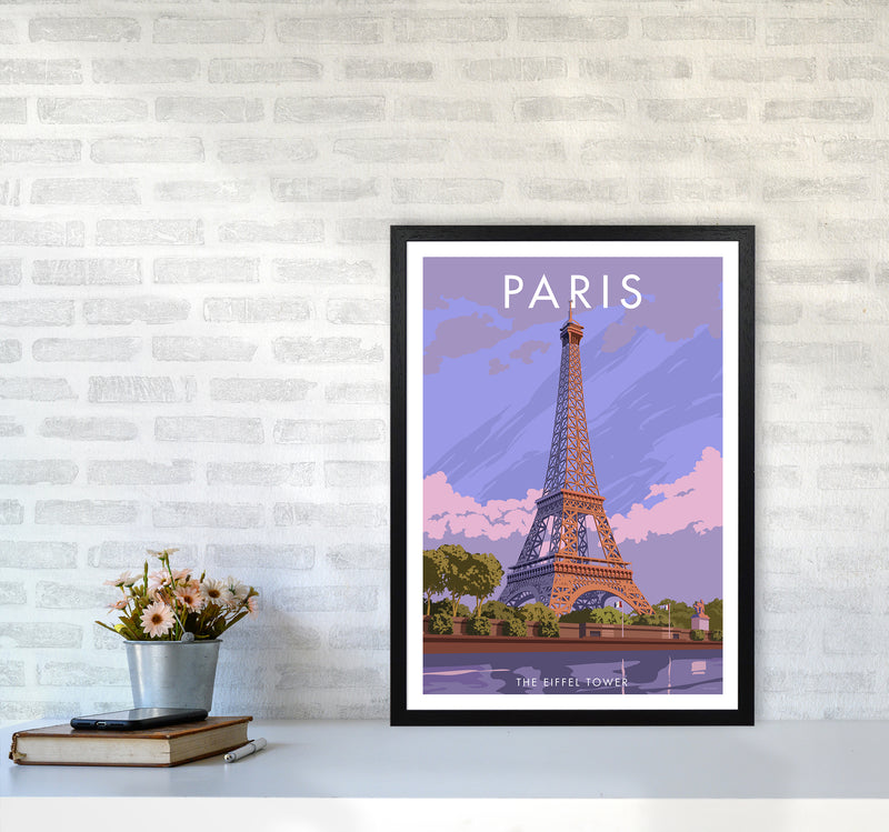 Paris Travel Art Print By Stephen Millership A2 White Frame