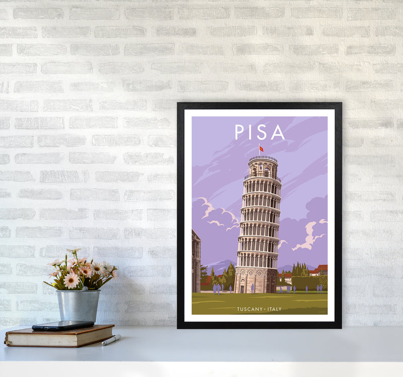Pisa Travel Art Print By Stephen Millership A2 White Frame